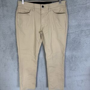S Bonobos Pants Men's 31x28‎ Beige Slim Fit Chino Cotton Blend Flat Front Casual